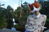 Image 3 of Faux Fur Ginger Cat Mask