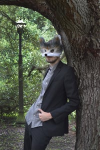 Image 3 of Grey Wolf Faux Fur Mask