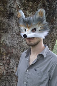 Image 4 of Grey Wolf Faux Fur Mask