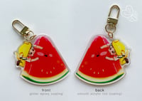 Image 3 of Mark & Watermelon Friend - 2.5" Acrylic Keychain