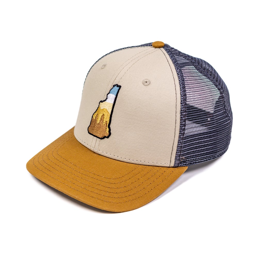 Image of NH Mtns Hat- Tan/Brown/Charcoal Mesh