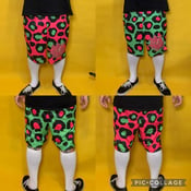 Image of Officially Licensed Lesbian Tribbing Squirt Neon Pink and Neon Green Leopard Print Shorts!
