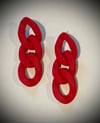Red Chain Link Statement Earrings 