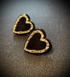 Aphrodite Black Heart Stud Earrings