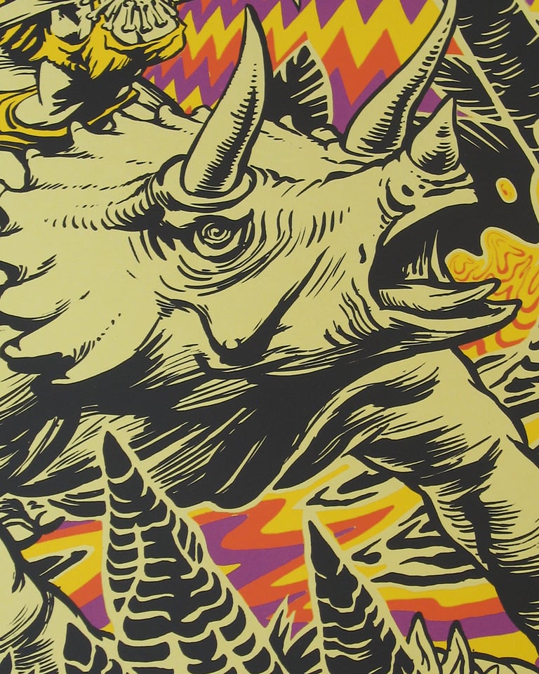 Dino Rider - (18x24in) screen print Image 2