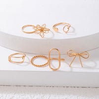 Image 3 of 7 PIECE BOW RING SET