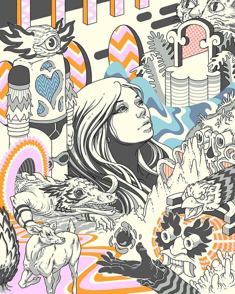 I Love You Robot Heart - (11x14in) Print