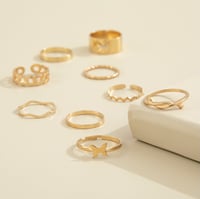 Image 4 of PRETTY BUTTERFLIE 9 PIECE RING SET
