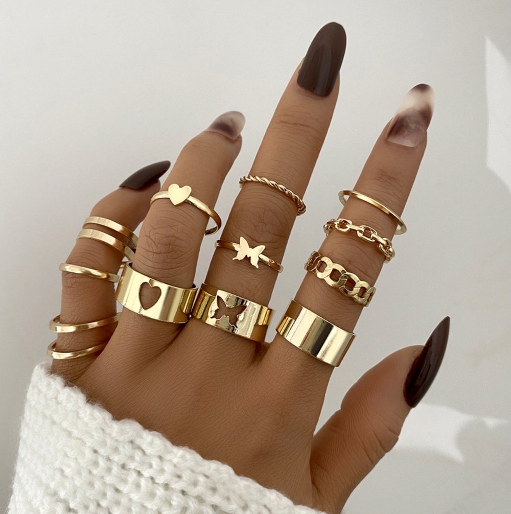 Image of GOLDEN 12 PIECE RING SET