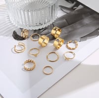 Image 3 of GOLDEN 12 PIECE RING SET
