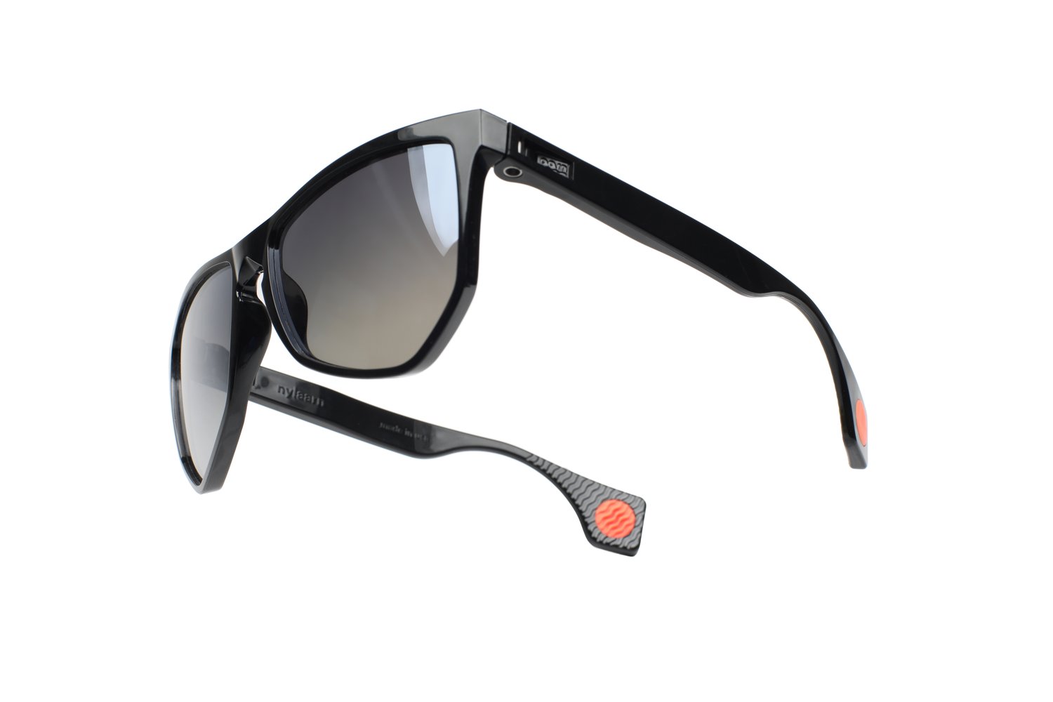 Image of NYLAARN Bio-Black “Lawnmower” Blend Sunglasses - Polarized Gray Gradient + Black Mirror Lens