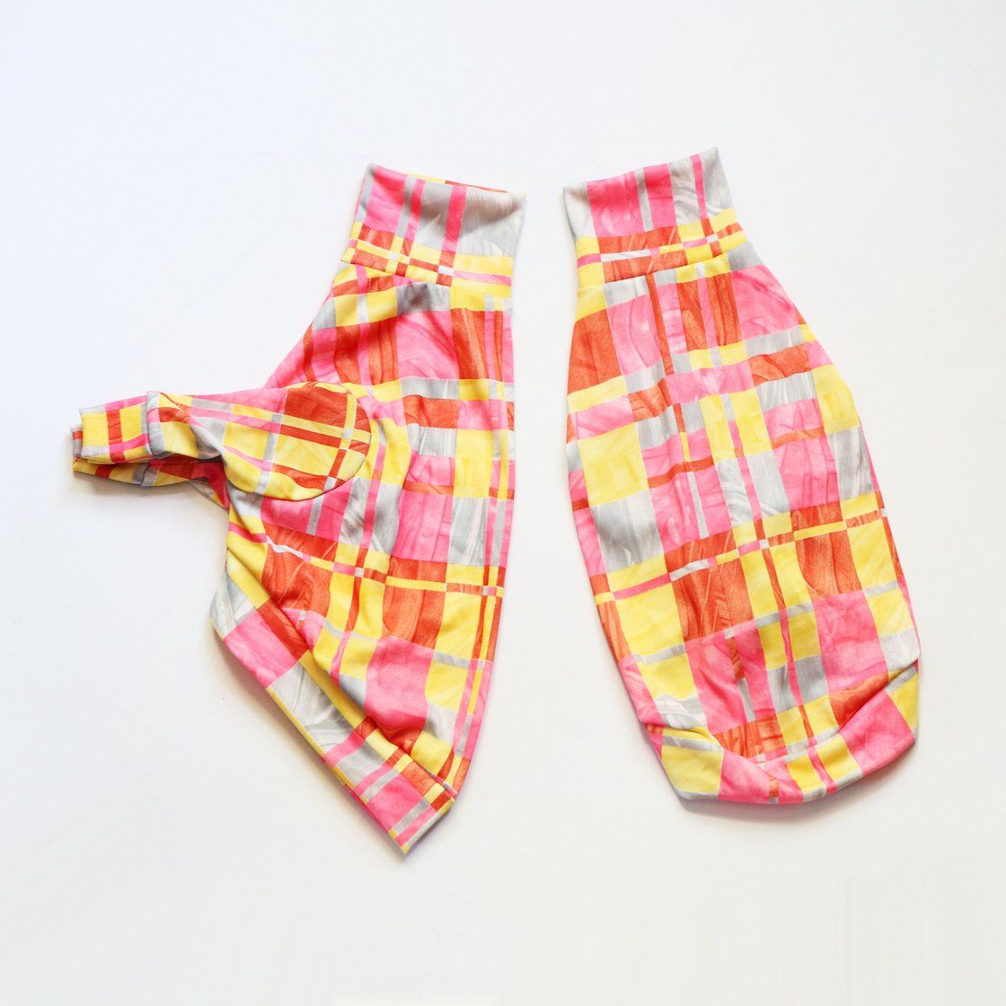 Image of slinky mesh plaid vintage fabric catneydogney suit long sleeve stretch shiny iggy italian greyhound