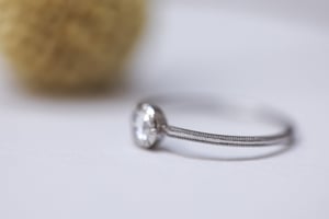 Image of Platinum 4.0mm rose-cut diamond solitaire ring (IOW181)