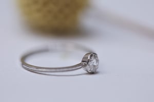 Image of Platinum 4.0mm rose-cut diamond solitaire ring (IOW181)