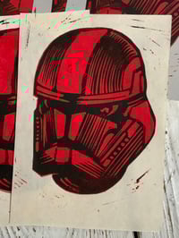 Image 1 of Red Stormtrooper Lino Cut Print