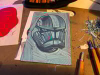 Image 3 of Red Stormtrooper Lino Cut Print