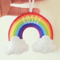 Image 2 of Personalised Rainbow Keyring/Bag Charm or Hanging Decoration