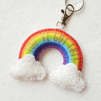 Image 3 of Personalised Rainbow Keyring/Bag Charm or Hanging Decoration