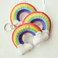 Image 1 of Personalised Rainbow Keyring/Bag Charm or Hanging Decoration