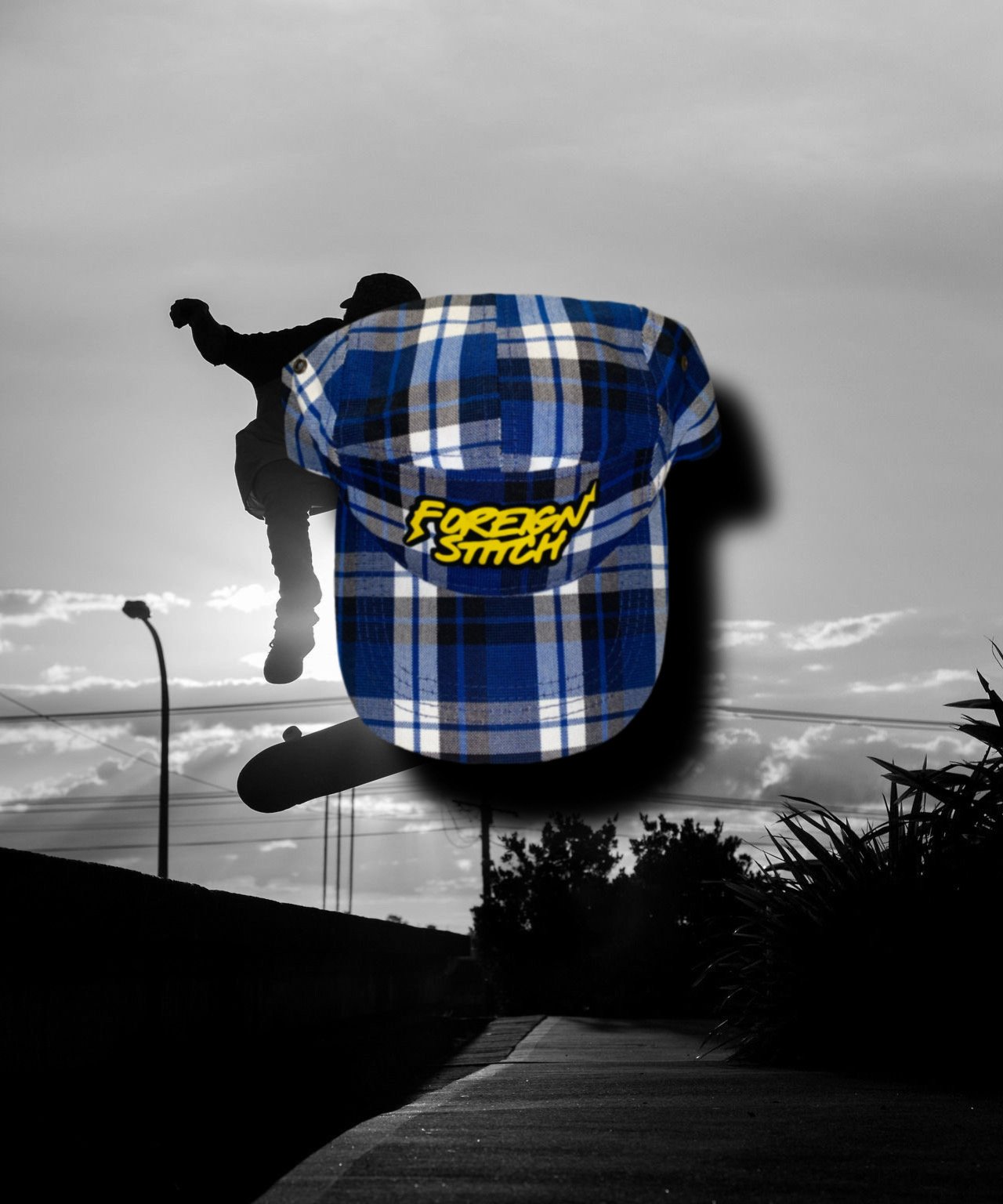 Image of Plaid 5 panel hat 