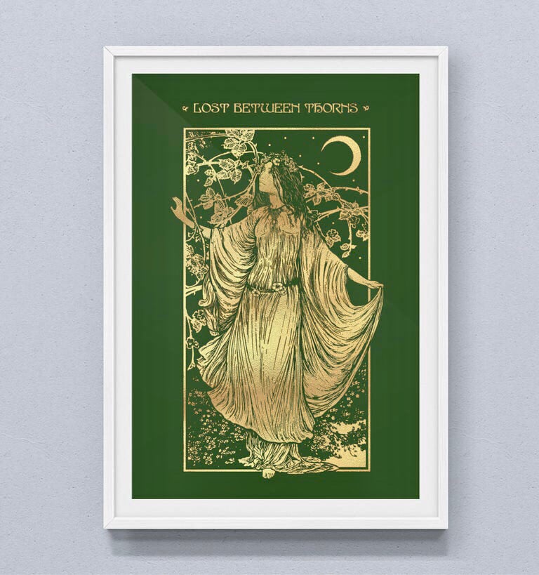 Lost Between Thorns - Gold Foil Print