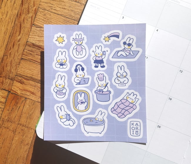 Sticker sheet conejito
