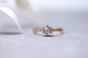 Image of 18ct gold grey hexagonal diamond ring (IOW172)