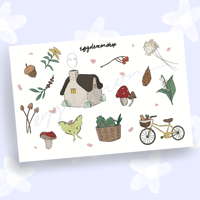 [ cottagecore botanicals sticker sheet ]