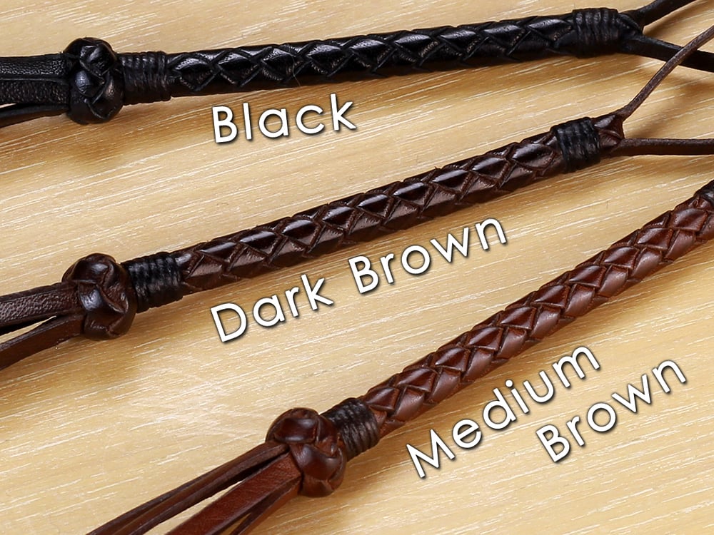 2" Loop - Braided Leather Lanyard with Tails