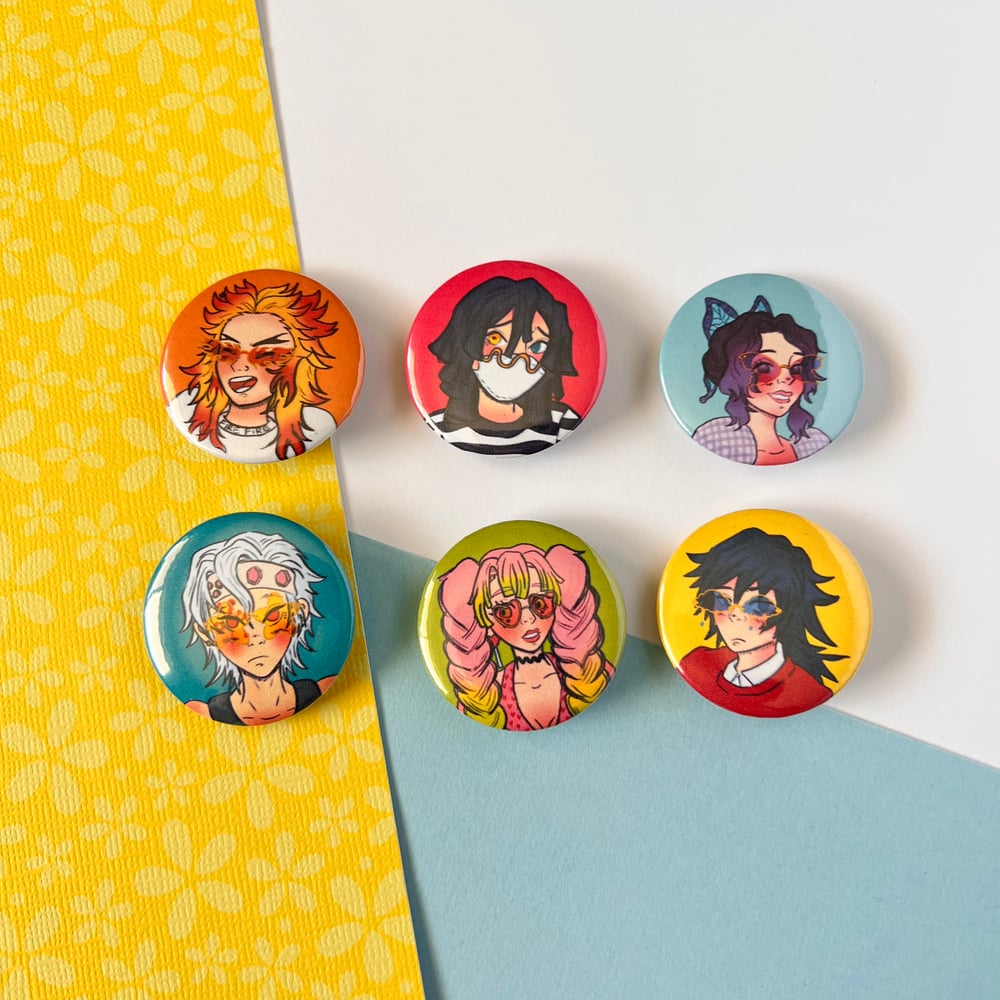 Image of Slayers with Sunglasses Button Pins