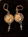 Art nouveau rose earrings