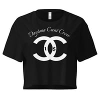 Image 1 of Daytona cunt crew black crop top