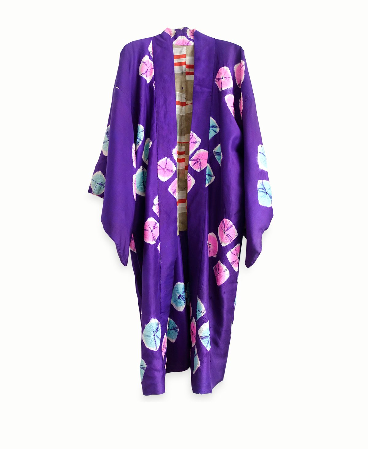 Image of Kort kimono - lilla med shibori blomsterblade / Too Fairy