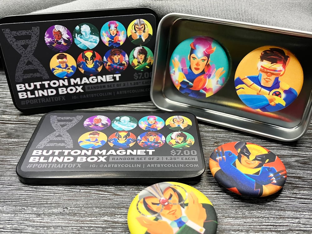 Portrait of X: Button Magnet Blind Box & Button Packs