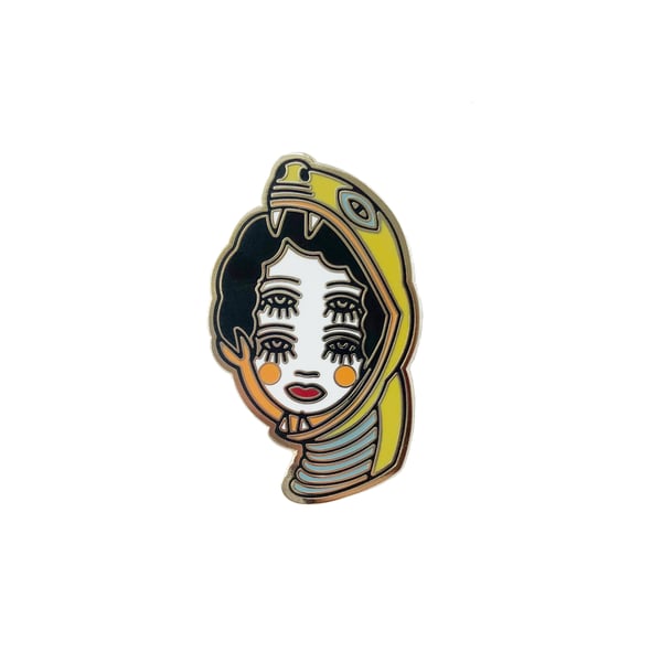 Image of Snake Head Girl pin badge