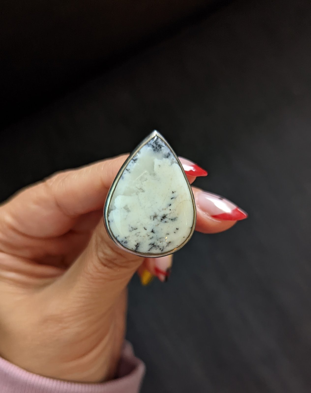 Dendritic sales opal ring