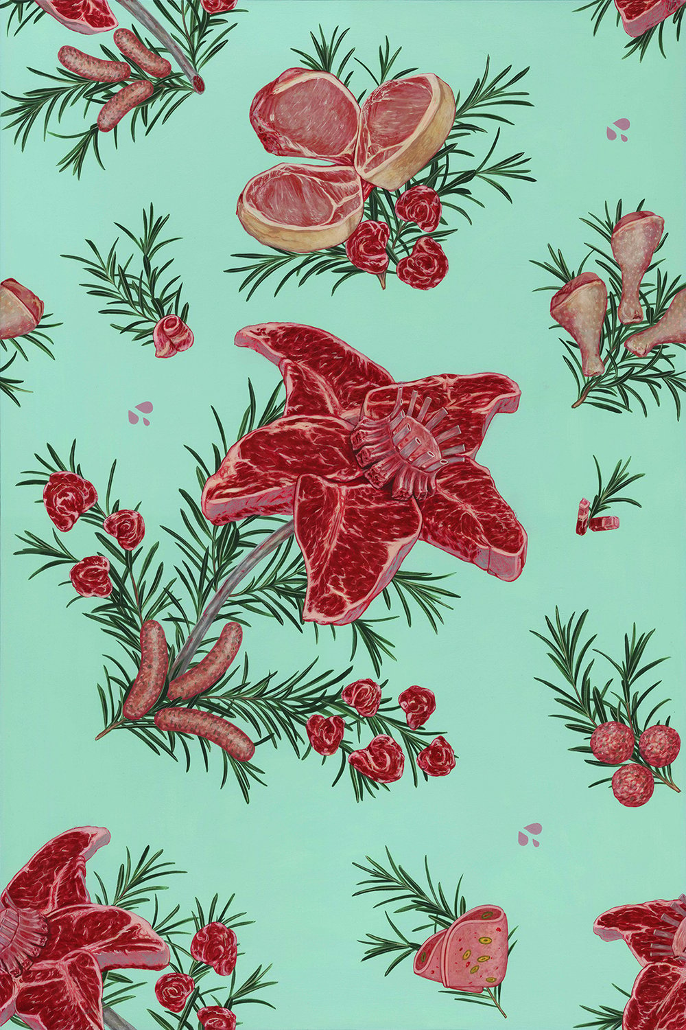 "Steakation" textiles from Spoonflower