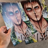 Image 5 of Eren Anime VS Realism Poster / Print