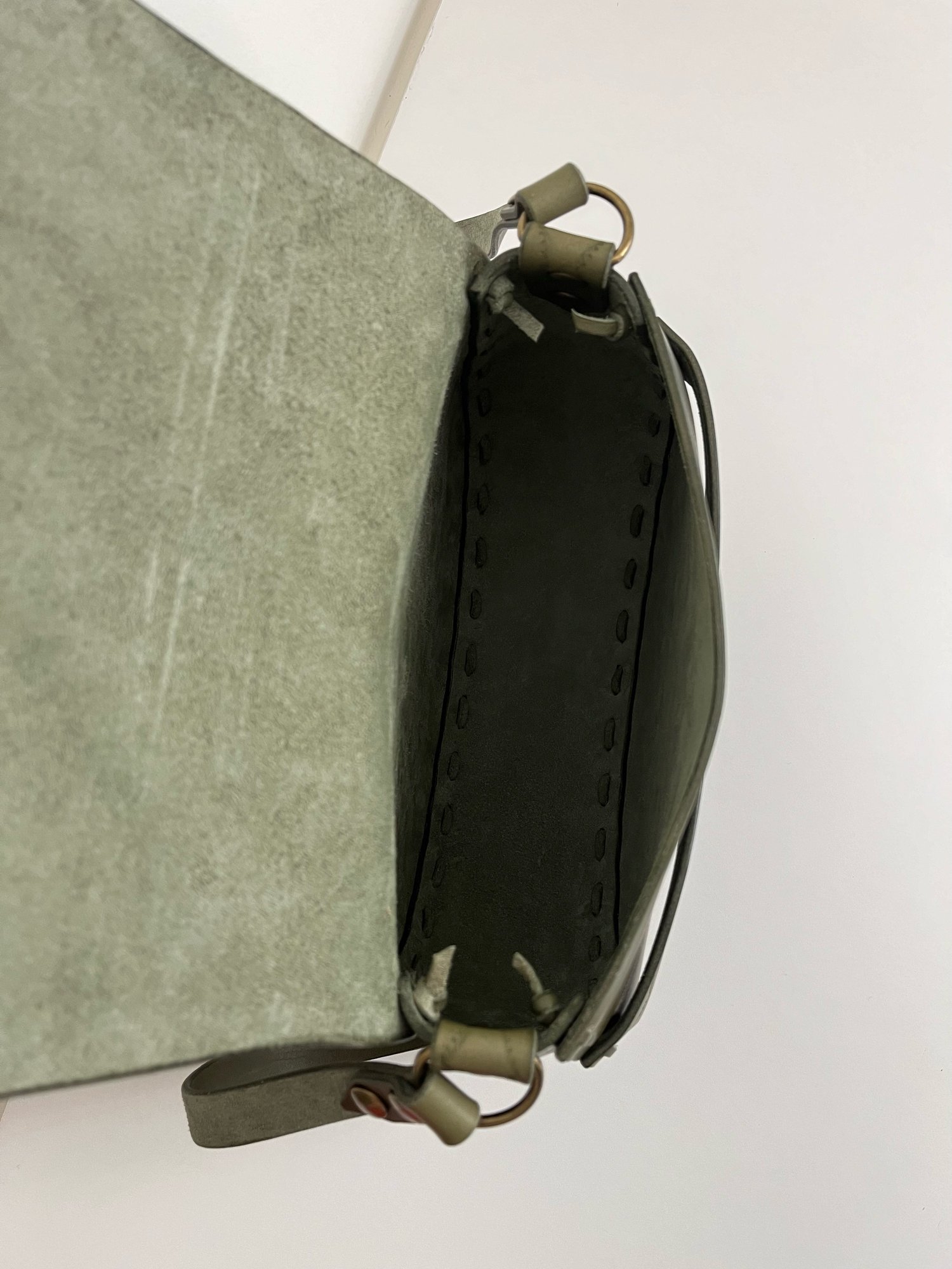 Image of Olive Crossbody Saddle Bag
