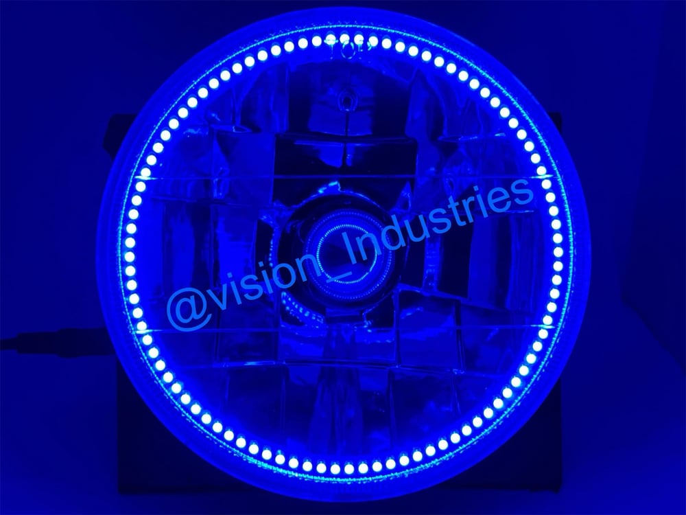 Image of #VISION 7" ROUND BLUE SUPER BRIGHT HALO (PAIR)
