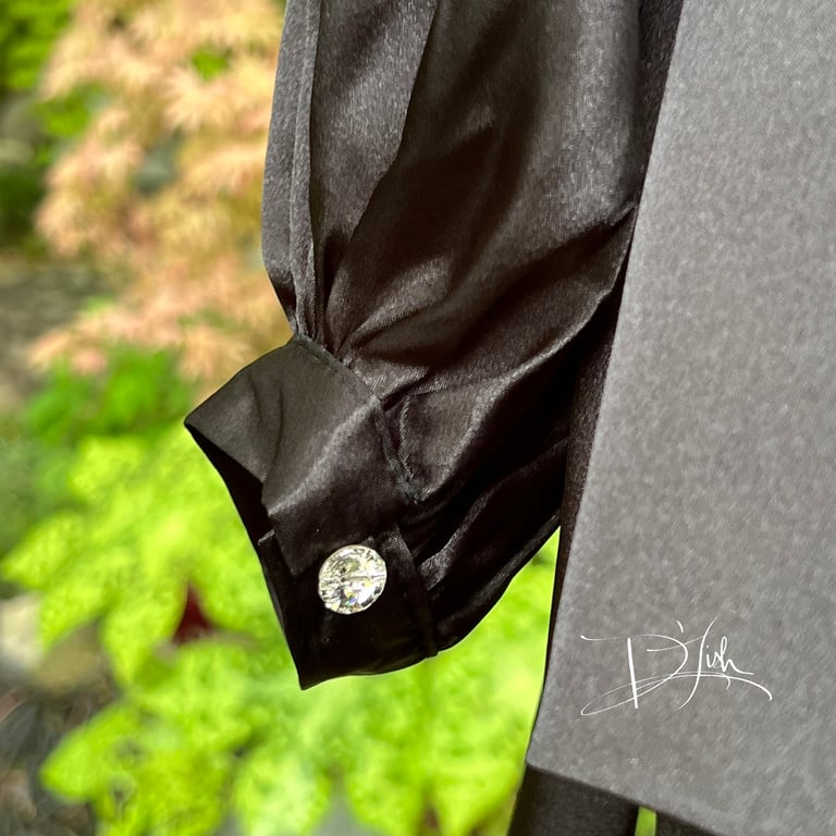 Black Charmeuse Lounge Suit Image 4