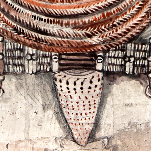 Image of Original drawing - "Le beau coquillage ohumba" - 80x80 cm