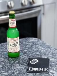 Laser Etched Leather Buffalo Home Bottle Opener/Coaster