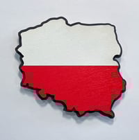 Image 1 of 3D Poland Flag Colors Magnet