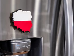 Image of 3D Poland Flag Colors Magnet