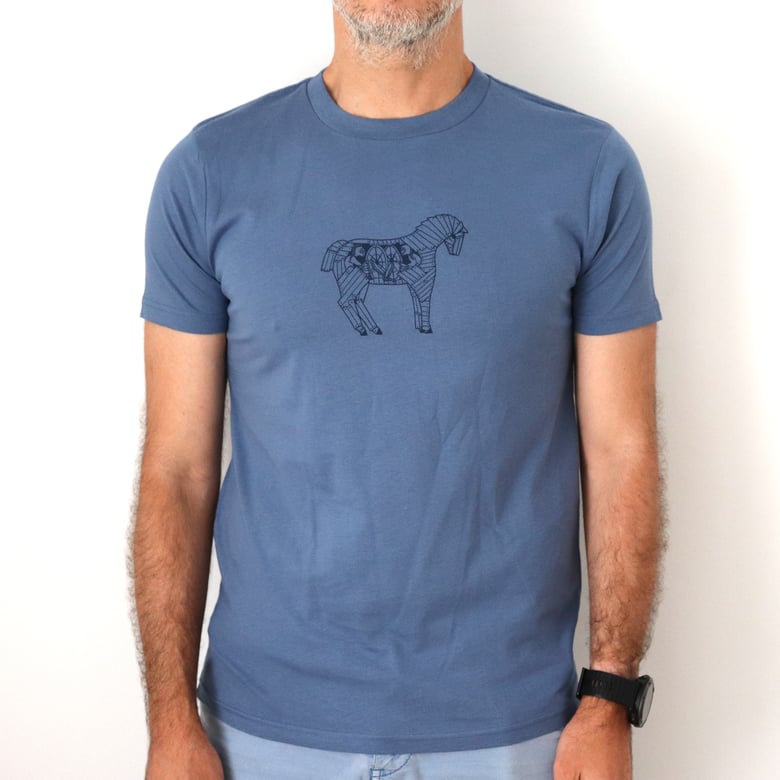 Image of Men's Trojan Horse T-Shirt - Cloud Blue