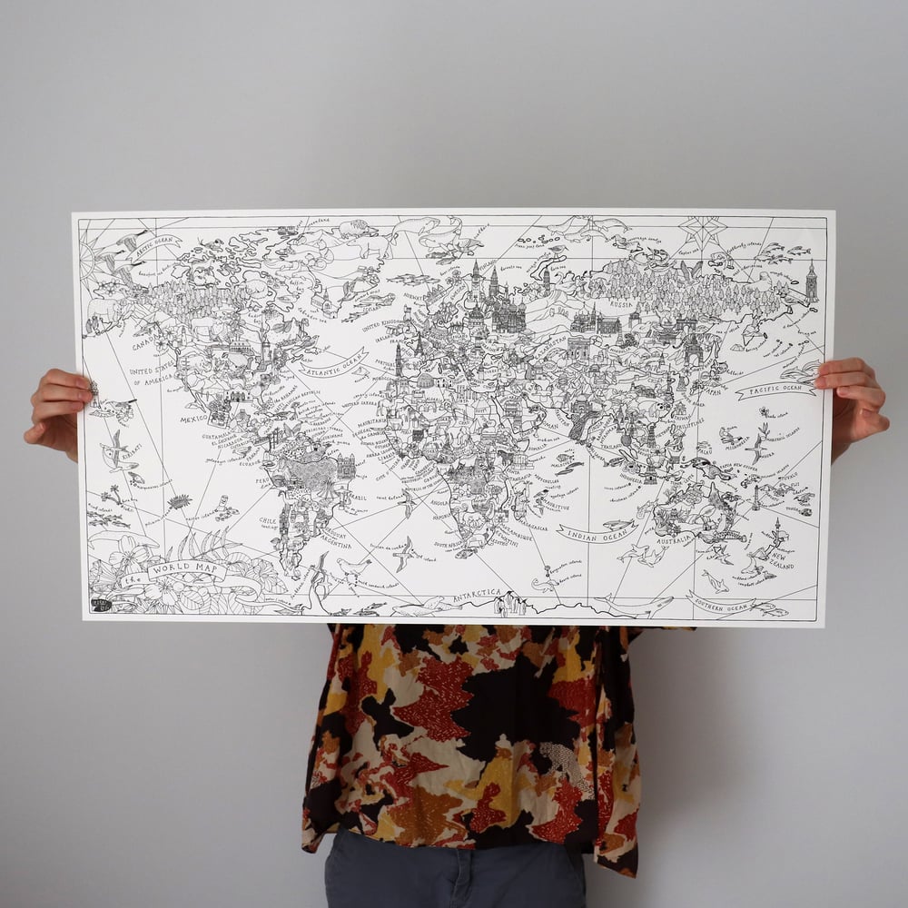 Image of Map of the World - Colour in Poster
