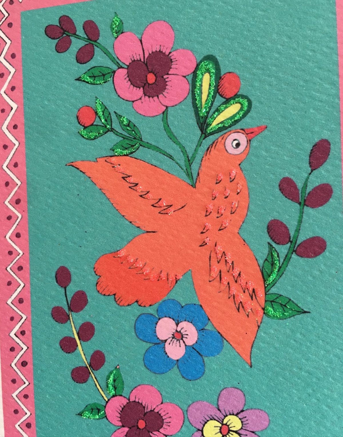 Folk Bird Card