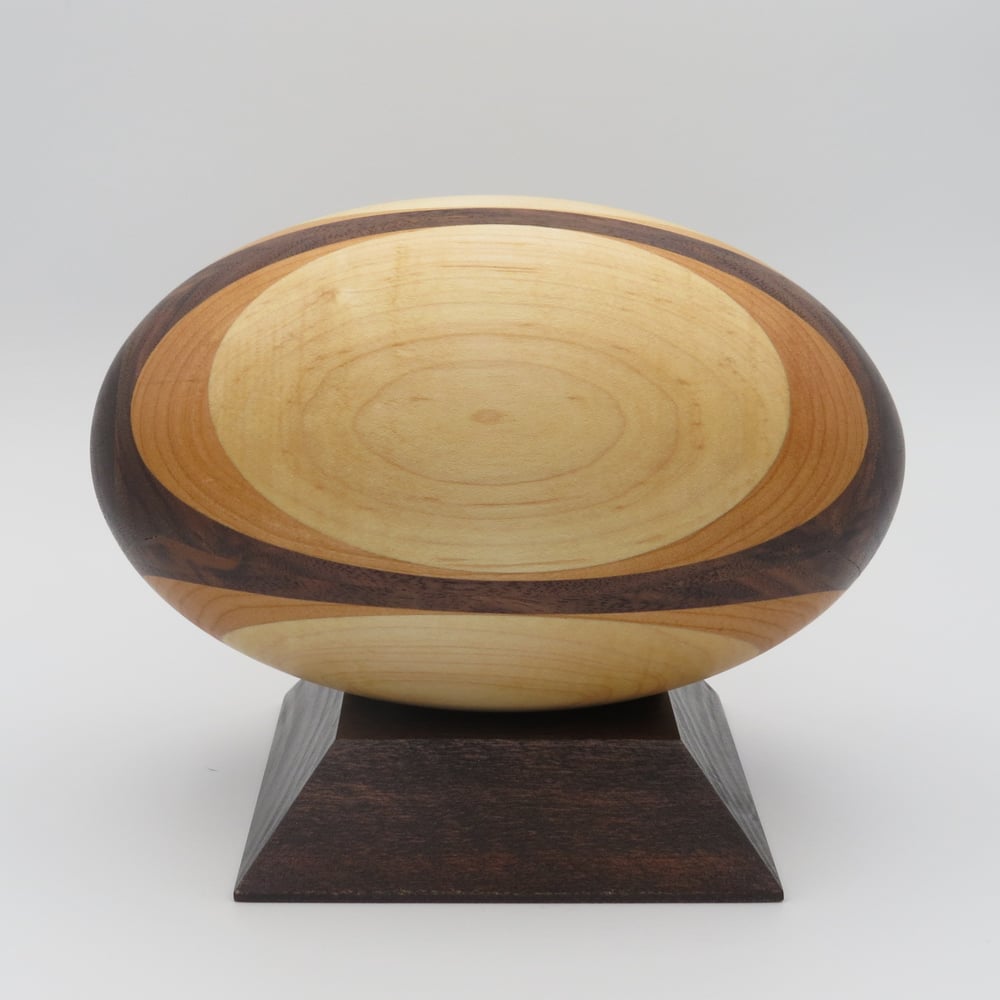 Image of Walnut, Maple and Cherry Wood Rugby Ball