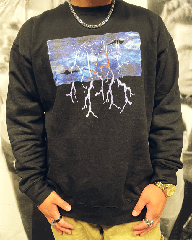 "Calm Before the Storm"  Fleece Sweatshirt - Shadow Black